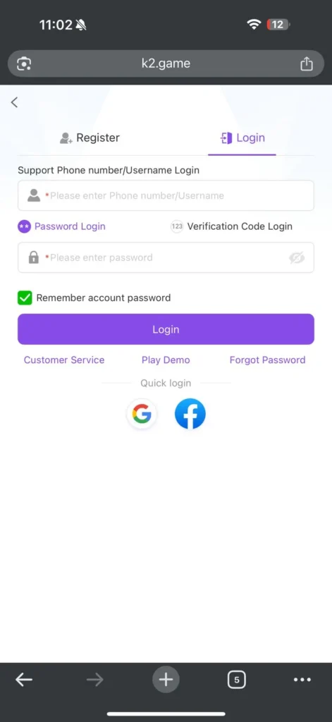 k2 game login